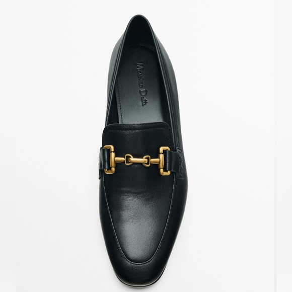 NWT Massimo Duttti Black Leather Horsebit Loafer Size 9 - Picture 2 of 10